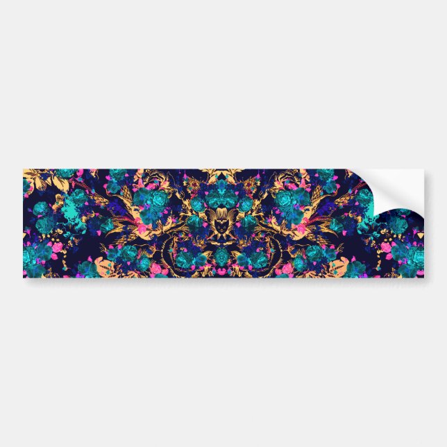 Cute chic abstract flowers background bumper sticker (Front)