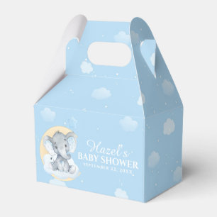 Cute Chic Blue Elephant Boy Baby Shower Thank You Favour Box