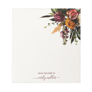 Cute Chic Bold Elegant Floral Wildflower Notepad