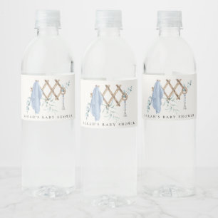 Cute Chic Boy Baby Nursery Essential Baby Shower Water Bottle Label