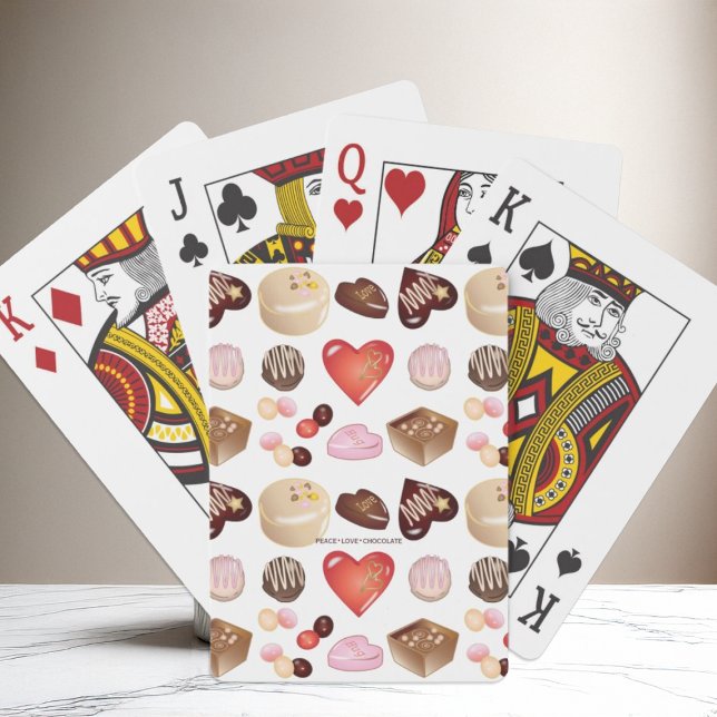 Cute Chic Colourful Chocolate Candy Heart Playing Cards (Creator Uploaded)