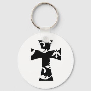 cute chic FLORAL CROSS   Key Ring