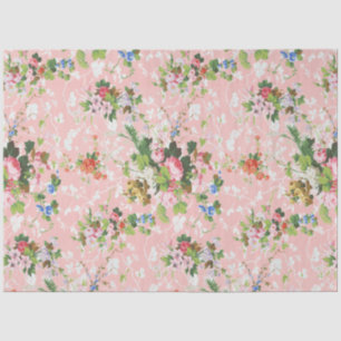 Cute Chic Girly Floral-Pink Background Tissue Paper