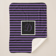 Cute Chic Initial Purple and Black Striped
