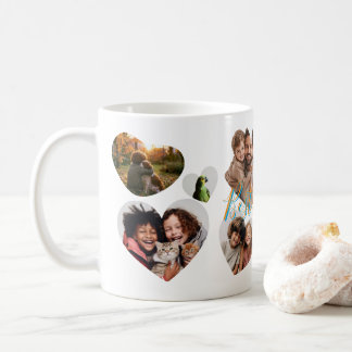 Cute Chic Keepsake Collage Family Photo Heart Coffee Mug