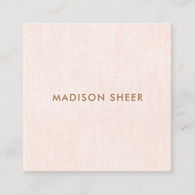 Cute Chic Light Pink Beauty Salon Square Business Card (Front)
