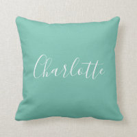 Cute Chic Minimalist Calligraphy Name Mint Teal
