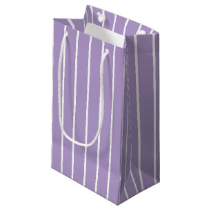 Cute Chic Modern Light Purple and White Stripes Small Gift Bag