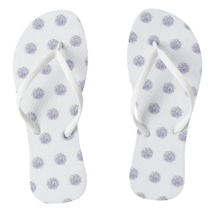 Cute Chic Pattern Flower Lavender Colour Flip Flops