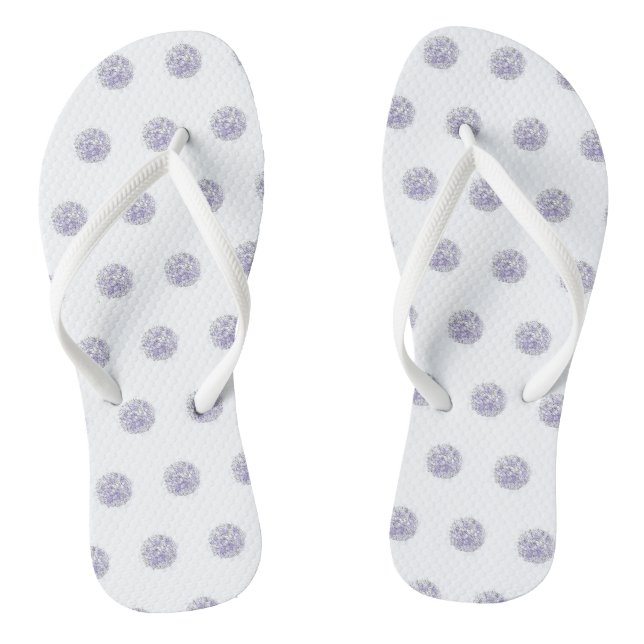 Cute Chic Pattern Flower Lavender Colour Flip Flops (Footbed)