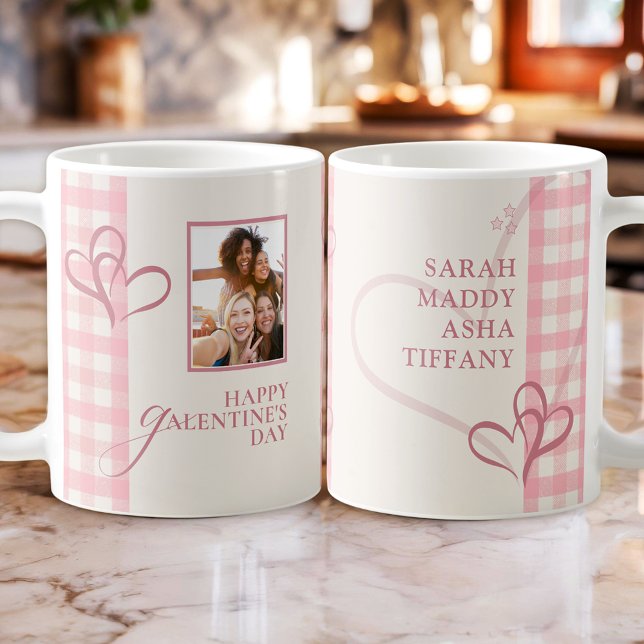 Cute Chic Pink Stylish Galentine's Besties Coffee Mug (Creator Uploaded)