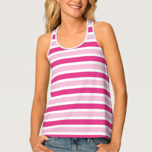 Cute Chic Pink & White Stripes  Tank Top
