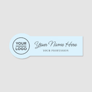 Cute Chic Script Employee Pin Round Logo Name Tags