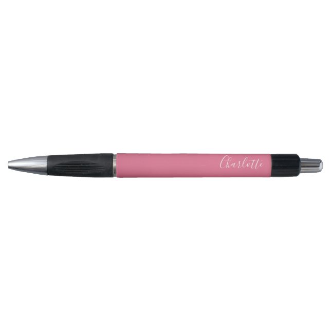 Cute Chic Script Typography Name Bright Pink (Front)