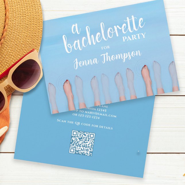Cute Chic Spa Weekend Bachelorette Party Invitation (Creator Uploaded)