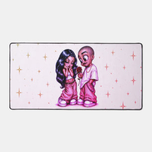 Cute Chicano Love Couple Pink Rose iPhone Case Desk Mat