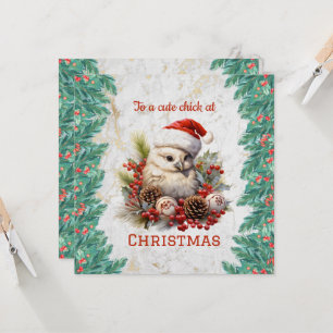 Cute Chick Christmas  Card