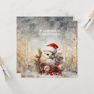 Cute Chick Christmas  Card