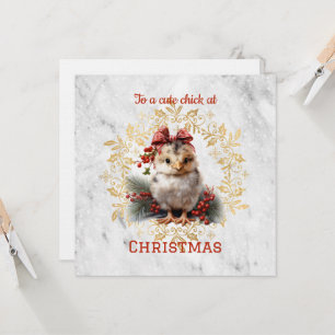 Cute Chick Christmas  Card