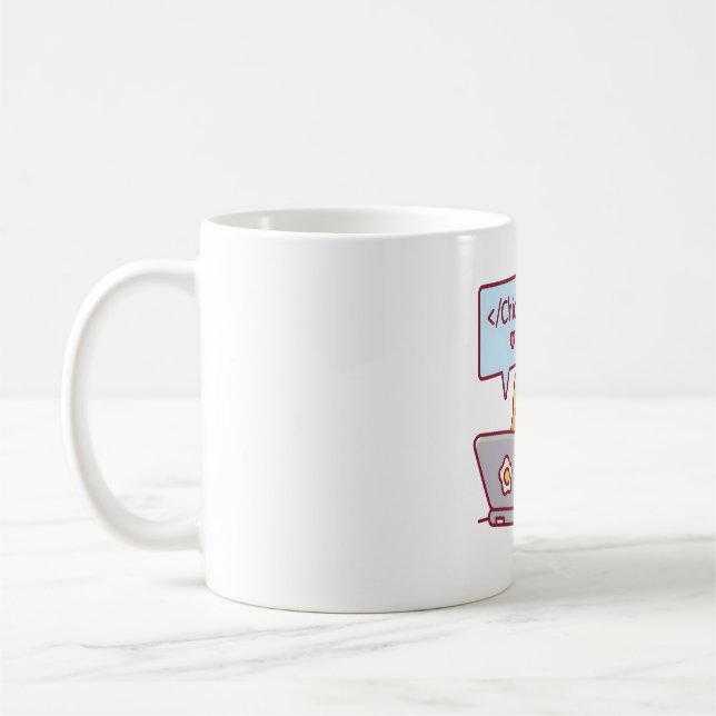 Cute Chick Coding On Laptop Chick Codes Funny Coffee Mug (Left)