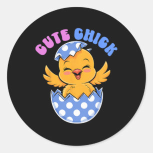 Cute Chick Easter Bunny Easter Day Kid Toddler Boy Classic Round Sticker