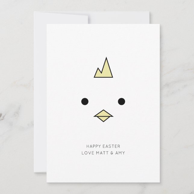 Cute Chick Face Easter Card (Front)