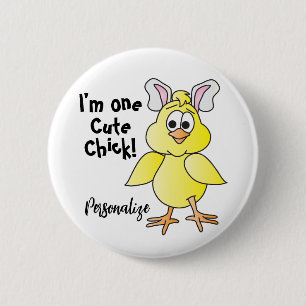 Cute Chick - Funny Expressions 6 Cm Round Badge