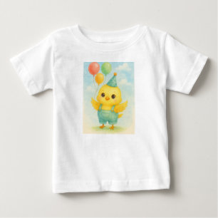 Cute Chick in Overalls – Watercolor Birthday T-Shi Baby T-Shirt