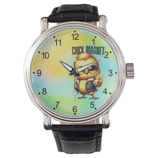 Cute Chick Magnet Funny Easter-54546 Watch (Front)