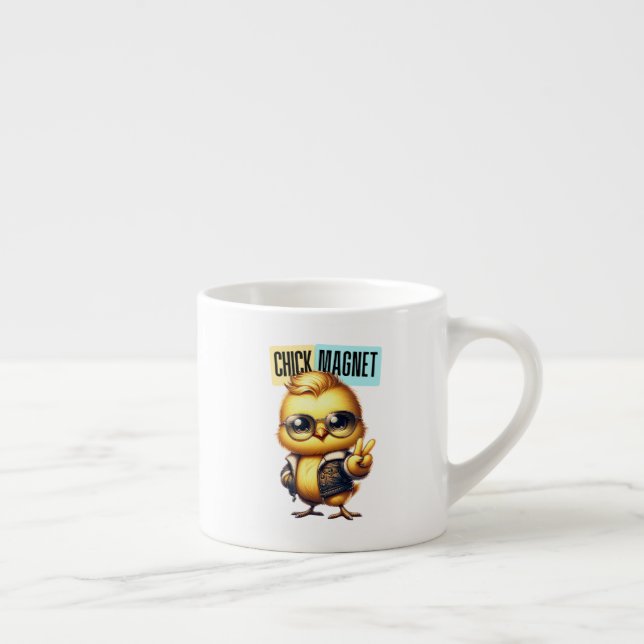 Cute Chick Magnet Funny Easter Espresso Cup (Right)