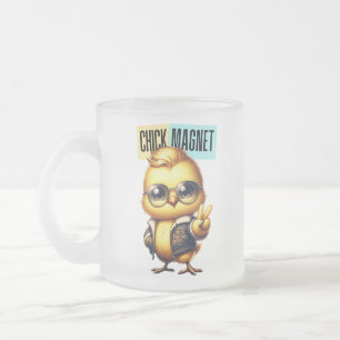Cute Chick Magnet Funny Easter Frosted Glass Coffee Mug