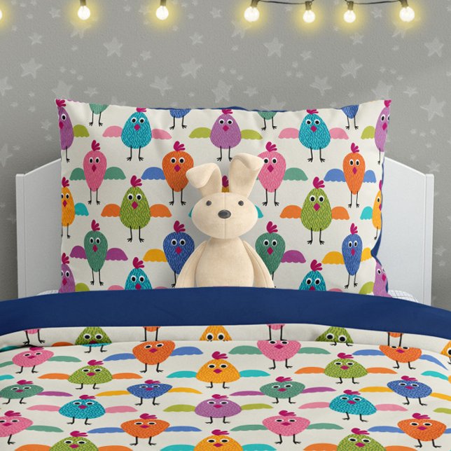 Cute Chick Pattern on Cream Pillowcase (Creator Uploaded)