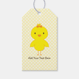Cute Chick Personalised Text Gift Tags