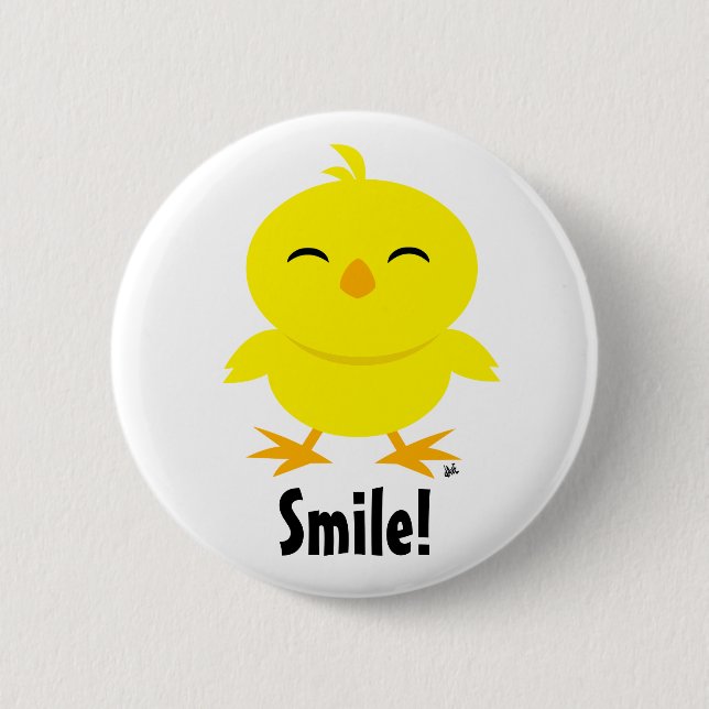 Cute Chick Smile Button (Front)