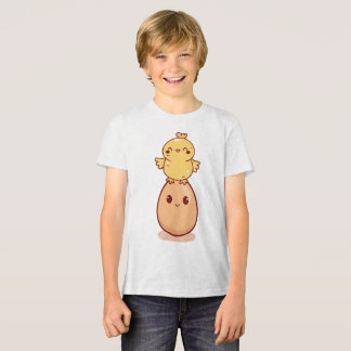 Cute Chick Standing on Smiling Egg Tri-Blend Shirt