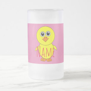 Cute Chick Thunder_Cove Frosted Glass Beer Mug