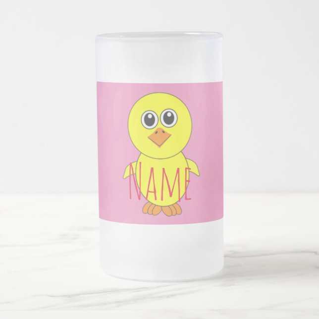Cute Chick Thunder_Cove Frosted Glass Beer Mug (Center)