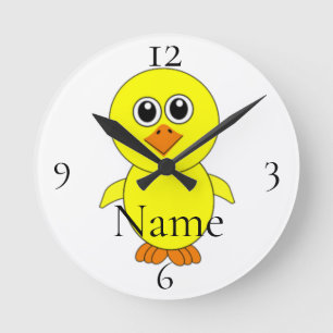 Cute Chick Thunder_Cove Round Clock