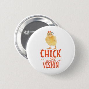 Cute Chick With Glasses - Chick With Vision 6 Cm Round Badge