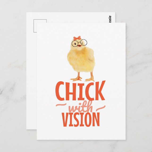 Cute Chick With Glasses - Chick With Vision Postcard (Front/Back)