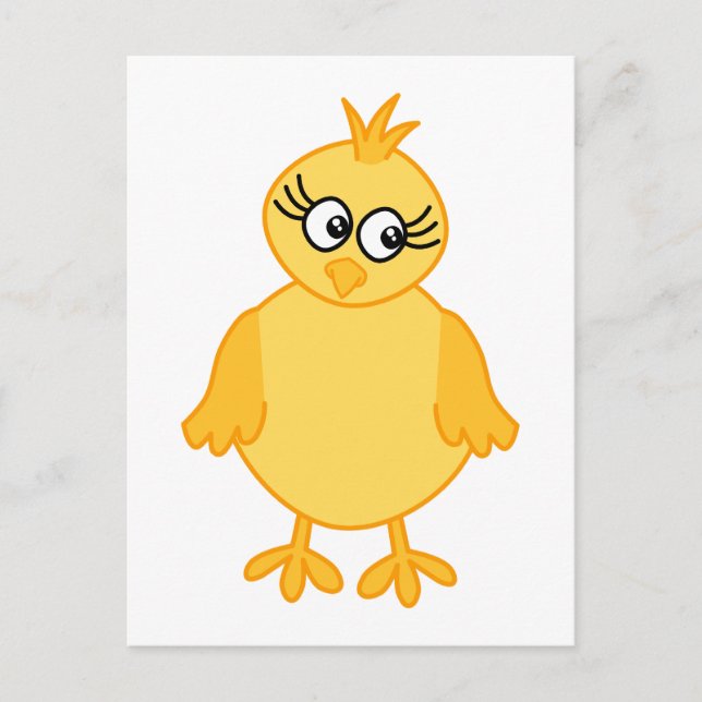 Cute Chick, Yellow Baby Bird. Postcard (Front)