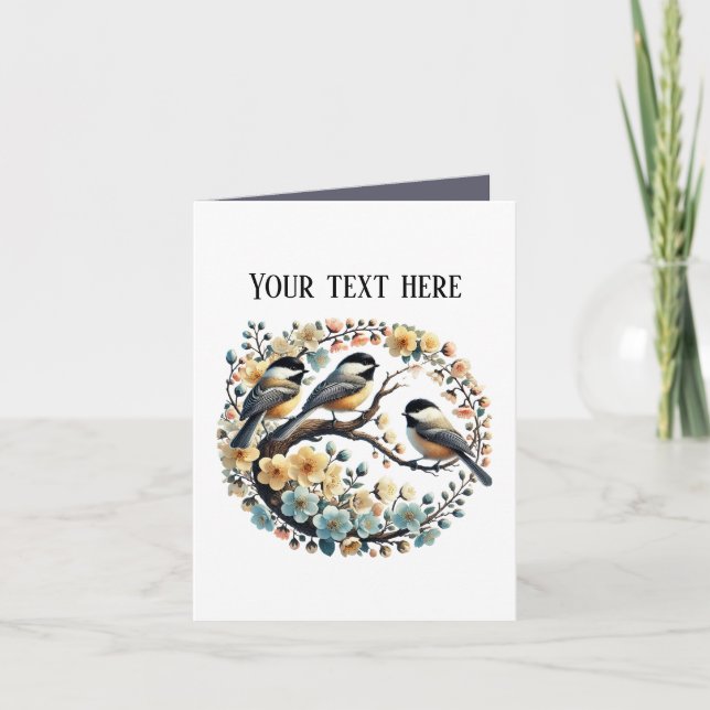 Cute Chickadee bird lovers  Card (Front)