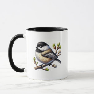 Cute chickadee bird lovers monogram mug