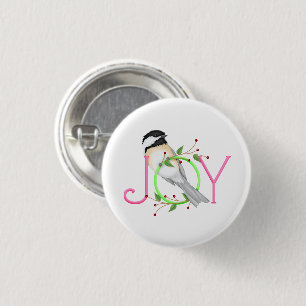 Cute Chickadee "Joy" 3 Cm Round Badge