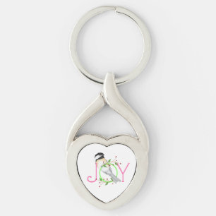 Cute Chickadee "Joy" Key Ring