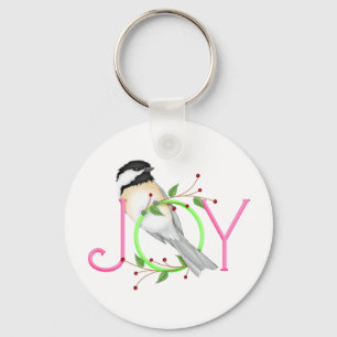 Cute Chickadee "Joy" Key Ring