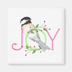 Cute Chickadee "Joy" Magnet