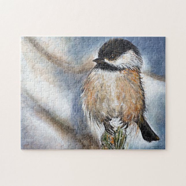 Cute Chickadee Painting Jigsaw Puzzle (Horizontal)
