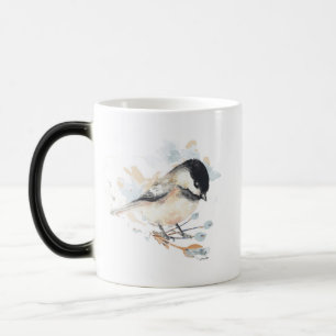 Cute Chickadee Watercolor Magic Mug