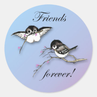 Cute Chickadees Friends Forever Stickers